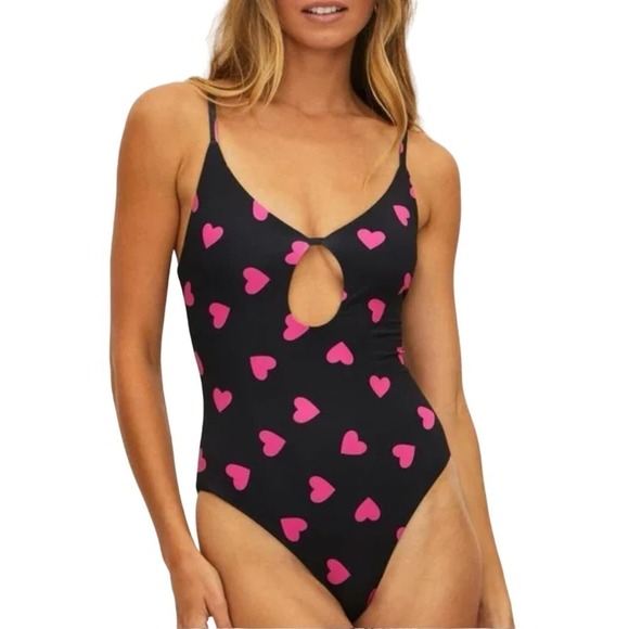 Beach Riot Priscilla Tough Love One Piece Swimsuit‎ Size L Black